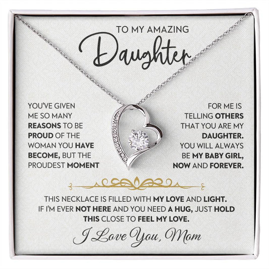 Daughter Gift From Mom, "Now & Forever", Forever Love Necklace