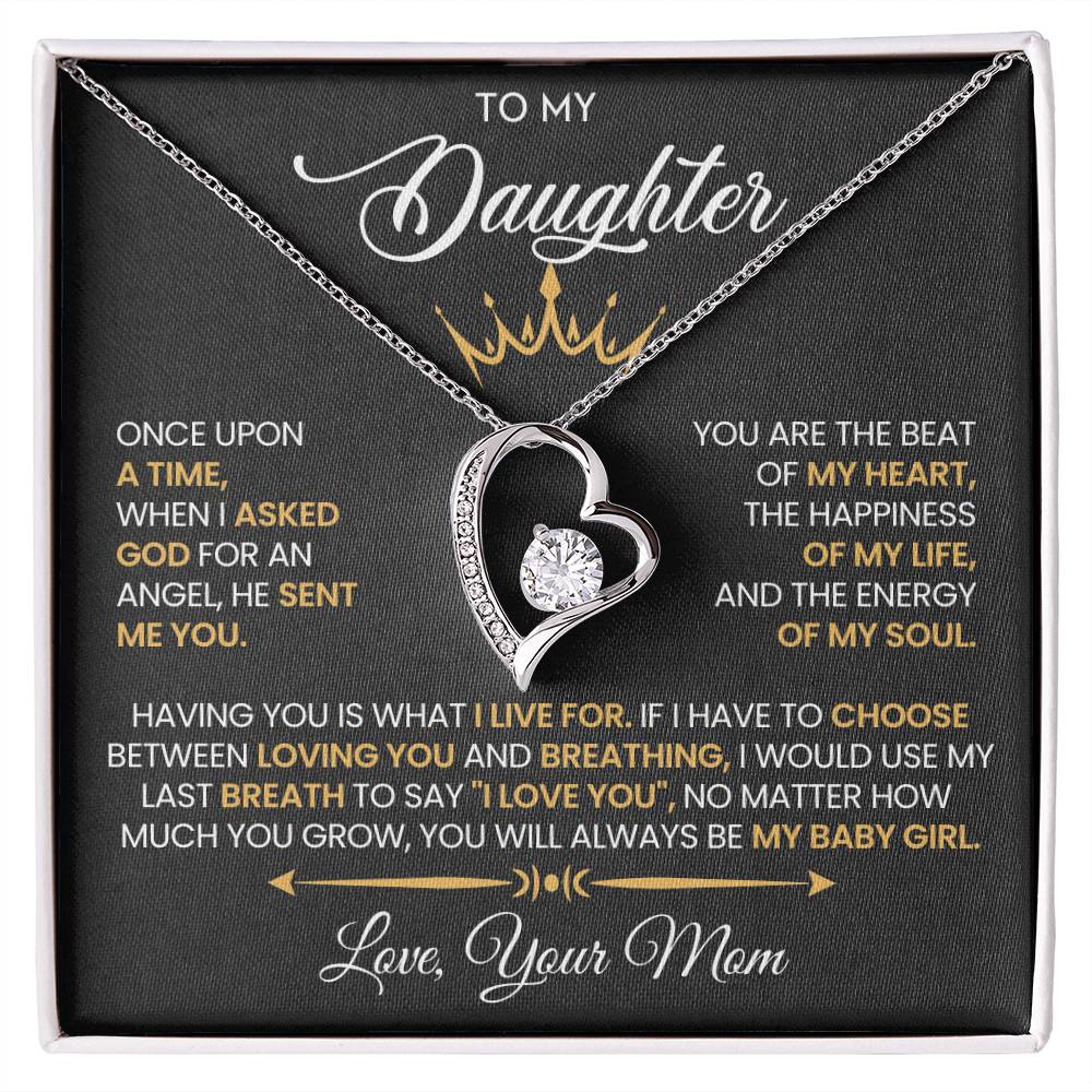 Daughter Gift From Mom, "Beat Of My Heart", Forever Love Necklace