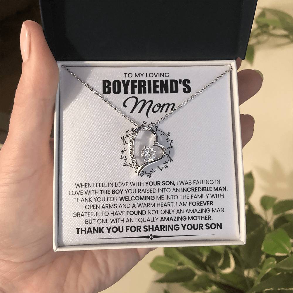 Boyfriend's Mom Gift, "Forever Grateful", Forever Love Necklace