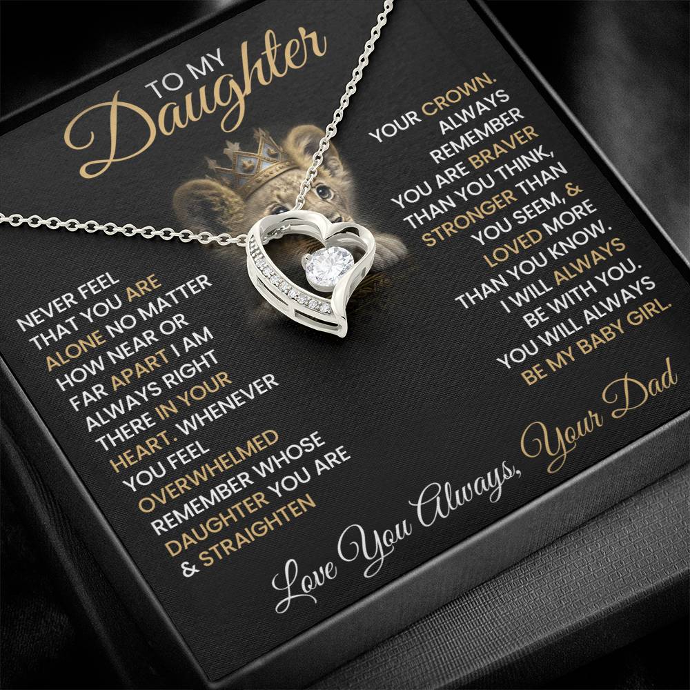 Daughter Gift From Dad, "Straighten Your Crown", Forever Love Necklace