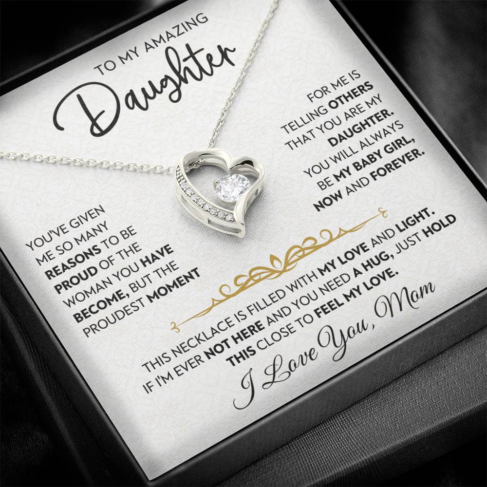 Daughter Gift From Mom, "Now & Forever", Forever Love Necklace
