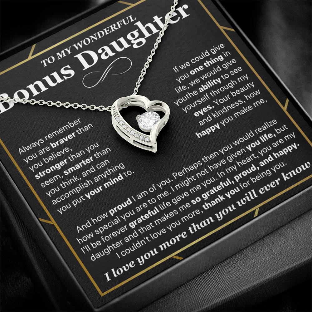 Bonus Daughter Gift, "Always Remember", Forever Love Necklace