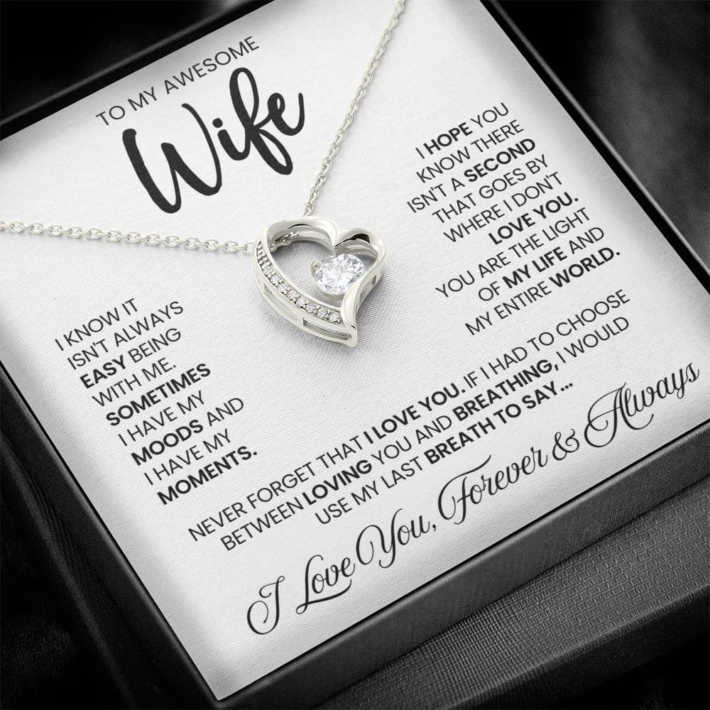 Wife Gift From Husband, "Forever & Always", Forever Love Necklace