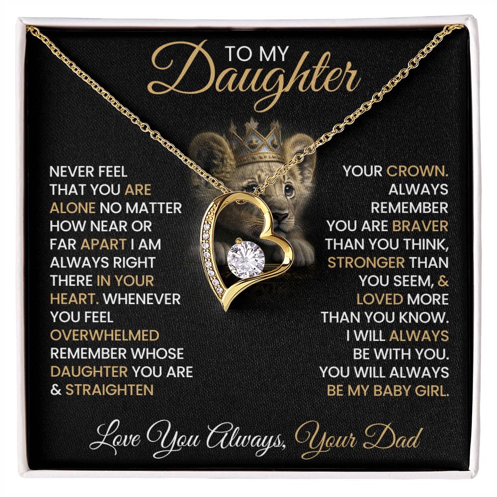 Daughter Gift From Dad, "Straighten Your Crown", Forever Love Necklace
