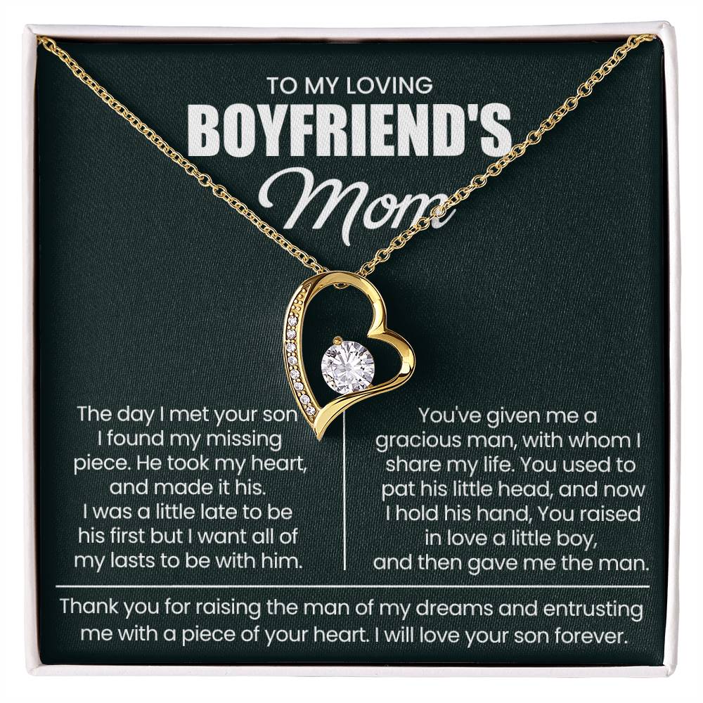 Boyfriend Mom Gift, "Thank You", Forever Love Necklace