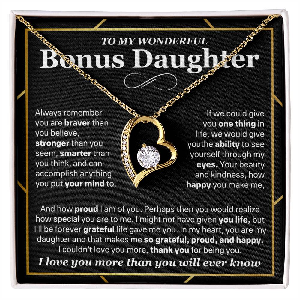 Bonus Daughter Gift, "Always Remember", Forever Love Necklace