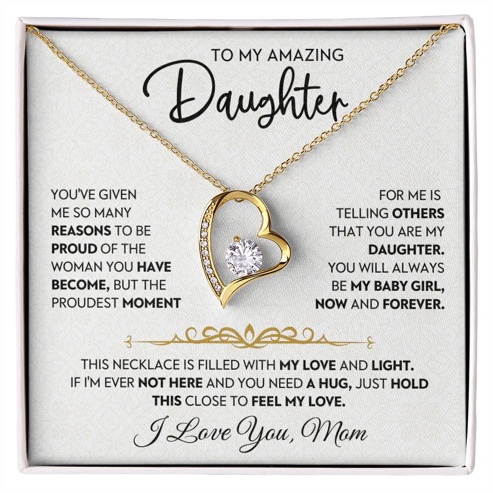 Daughter Gift From Mom, "Now & Forever", Forever Love Necklace