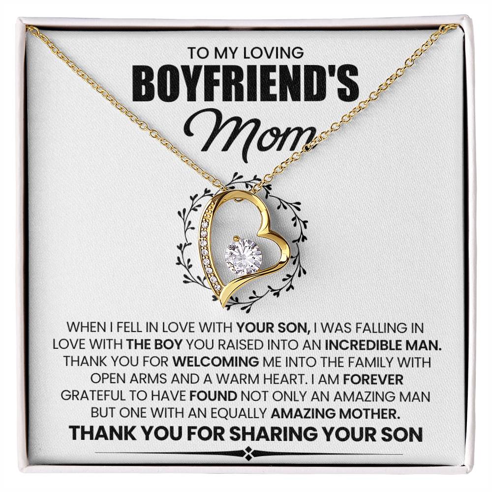Boyfriend's Mom Gift, "Forever Grateful", Forever Love Necklace