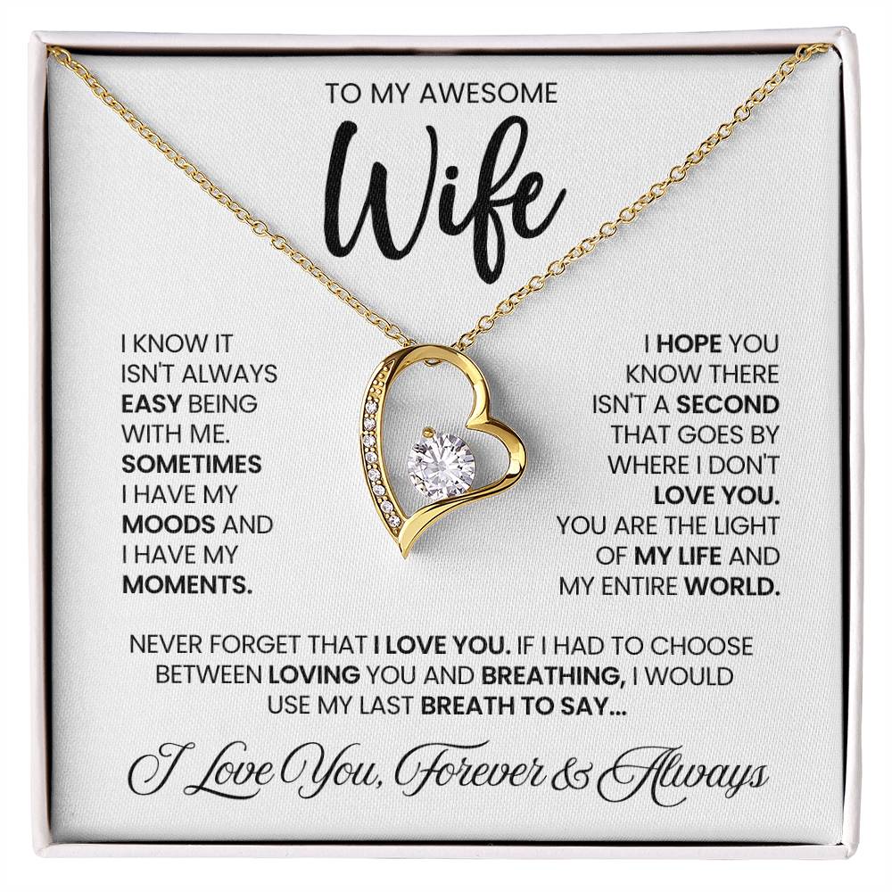 Wife Gift From Husband, "Forever & Always", Forever Love Necklace
