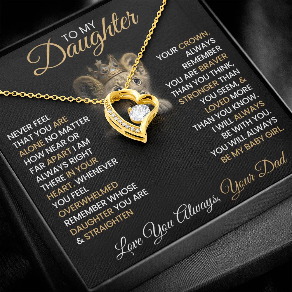 Daughter Gift From Dad, "Straighten Your Crown", Forever Love Necklace