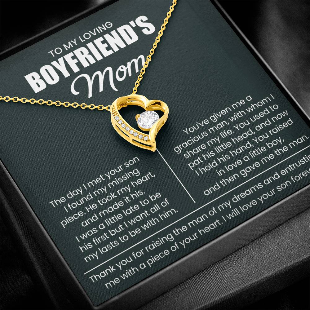 Boyfriend Mom Gift, "Thank You", Forever Love Necklace