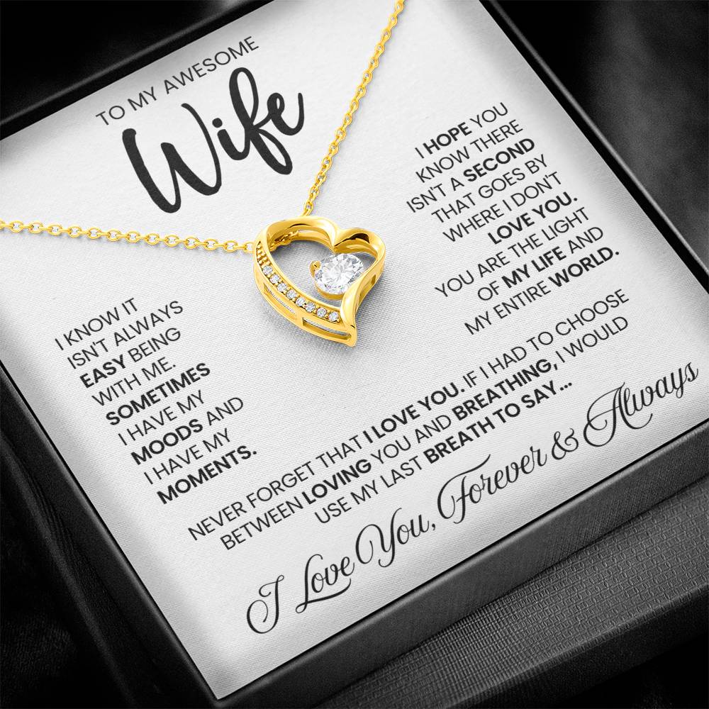 Wife Gift From Husband, "Forever & Always", Forever Love Necklace