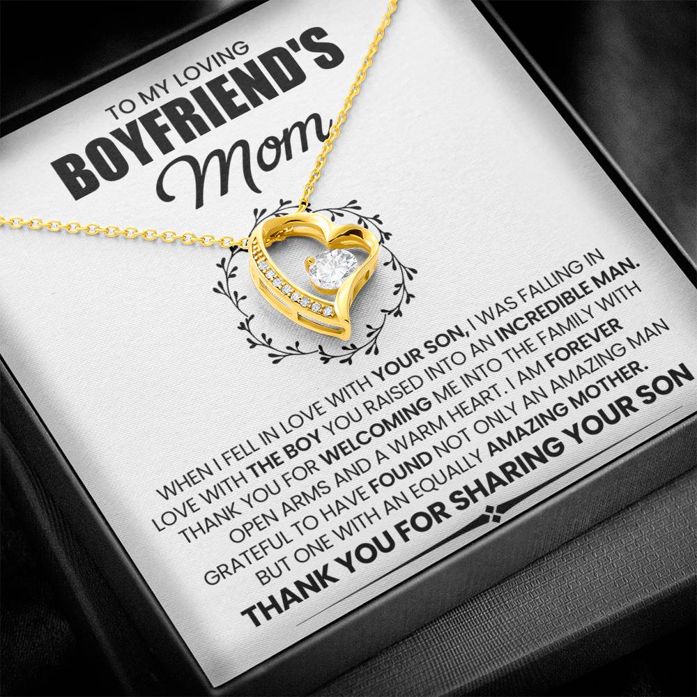 Boyfriend's Mom Gift, "Forever Grateful", Forever Love Necklace