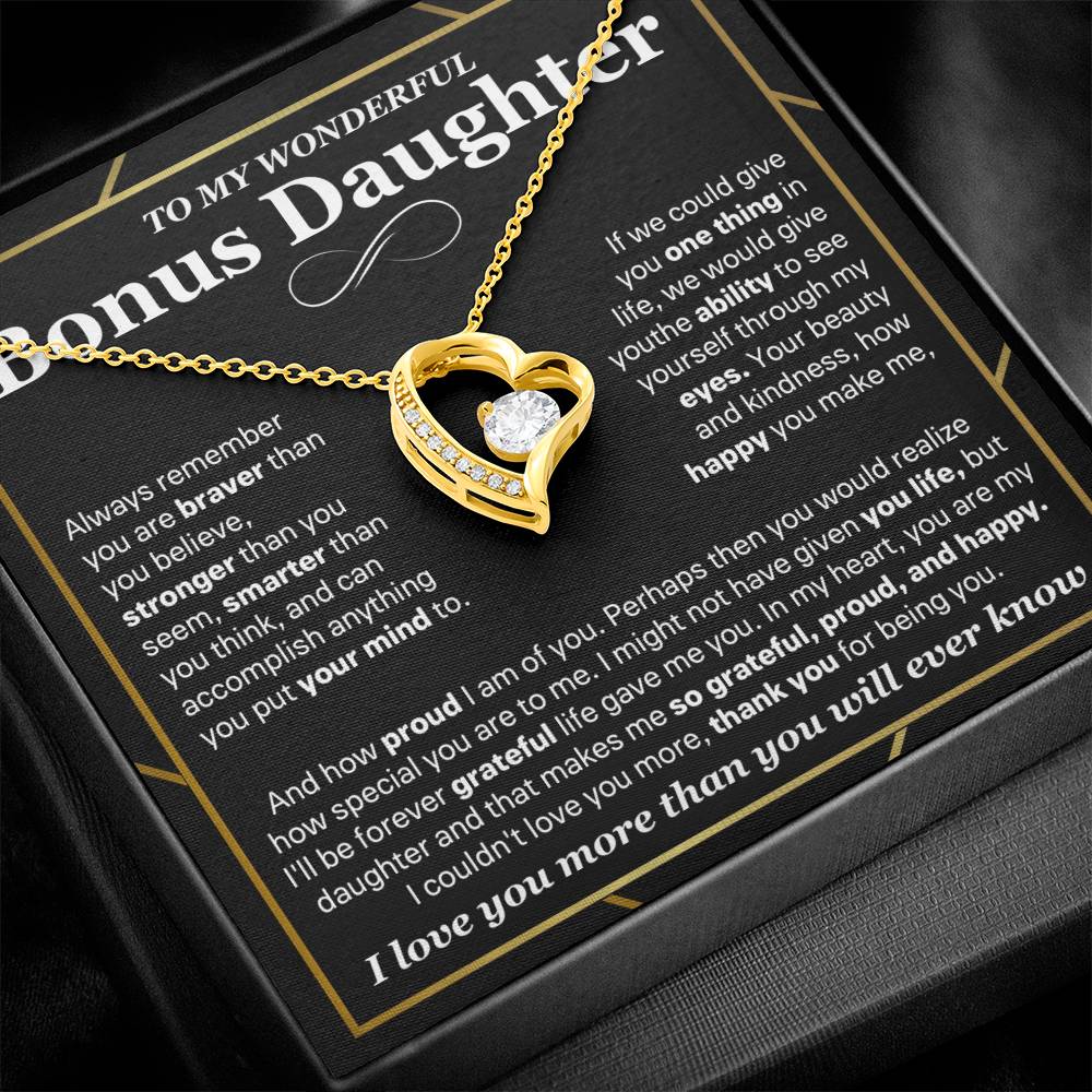 Bonus Daughter Gift, "Always Remember", Forever Love Necklace