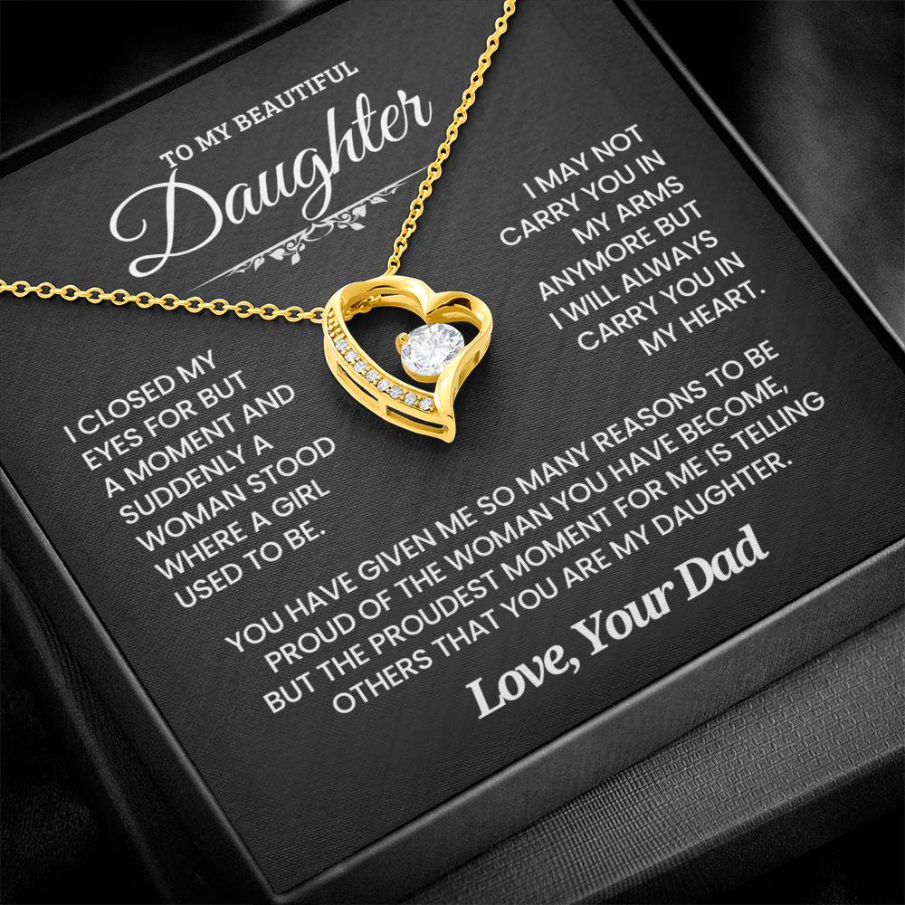 Daughter Gift from Dad. So proud of you- Forever love necklace.